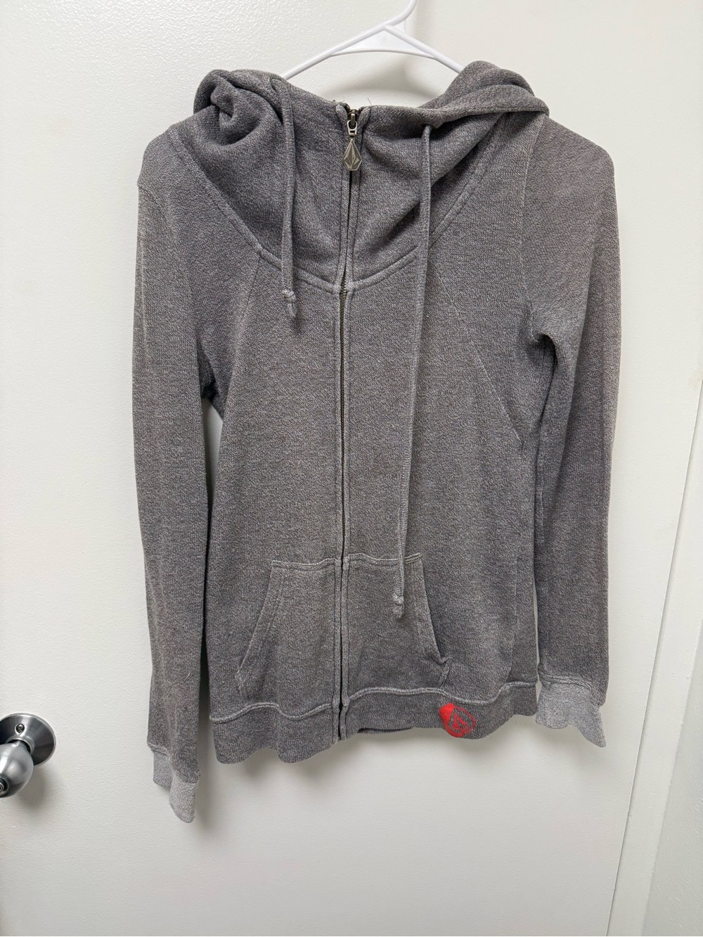 Volcom Heather Gray Knit Zip-Up Hoodie